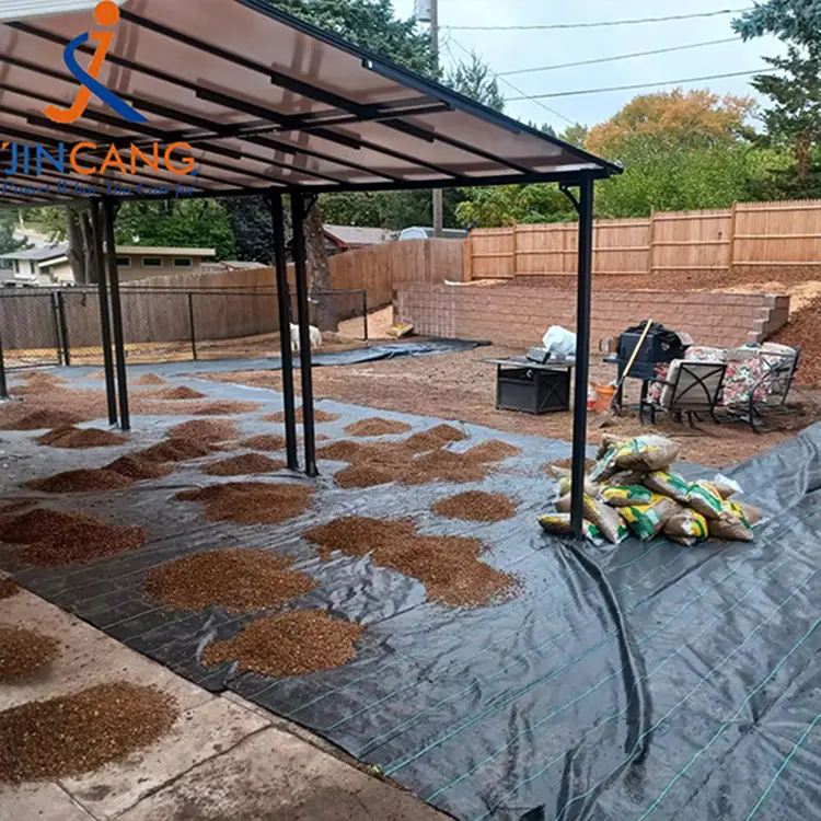 Geotextile žolės barjeras juodos piktžolių barjerinio audinio kilimėlis